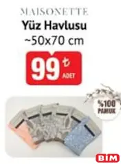 MAİSONETTE YÜZ HAVLUSU 50X70 CM fiyat ve kampanya bilgisi